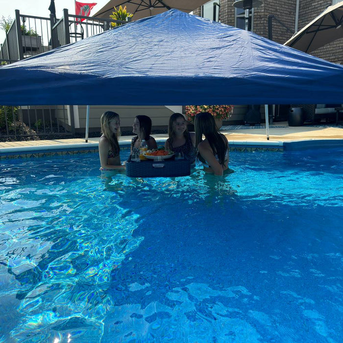 SUNJOY 10x10 Floating Pool Gazebo with PVC Floats and Carry Bag