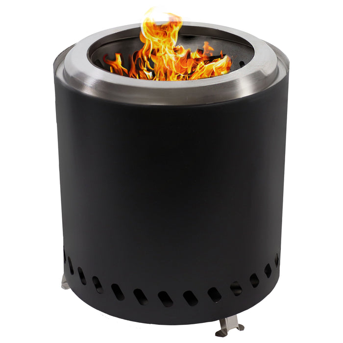 Sunnydaze Tabletop Smokeless Fire Pit with Travel Bag and Poker