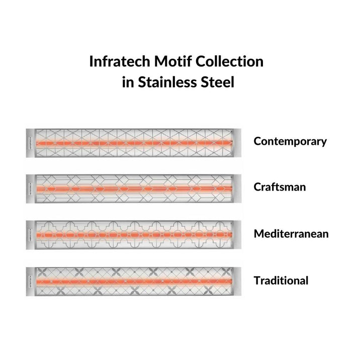 Infratech Motif C Series 3000W 61-Inch Single Element Marine Grade Electric Heater with Craftsman Fascia